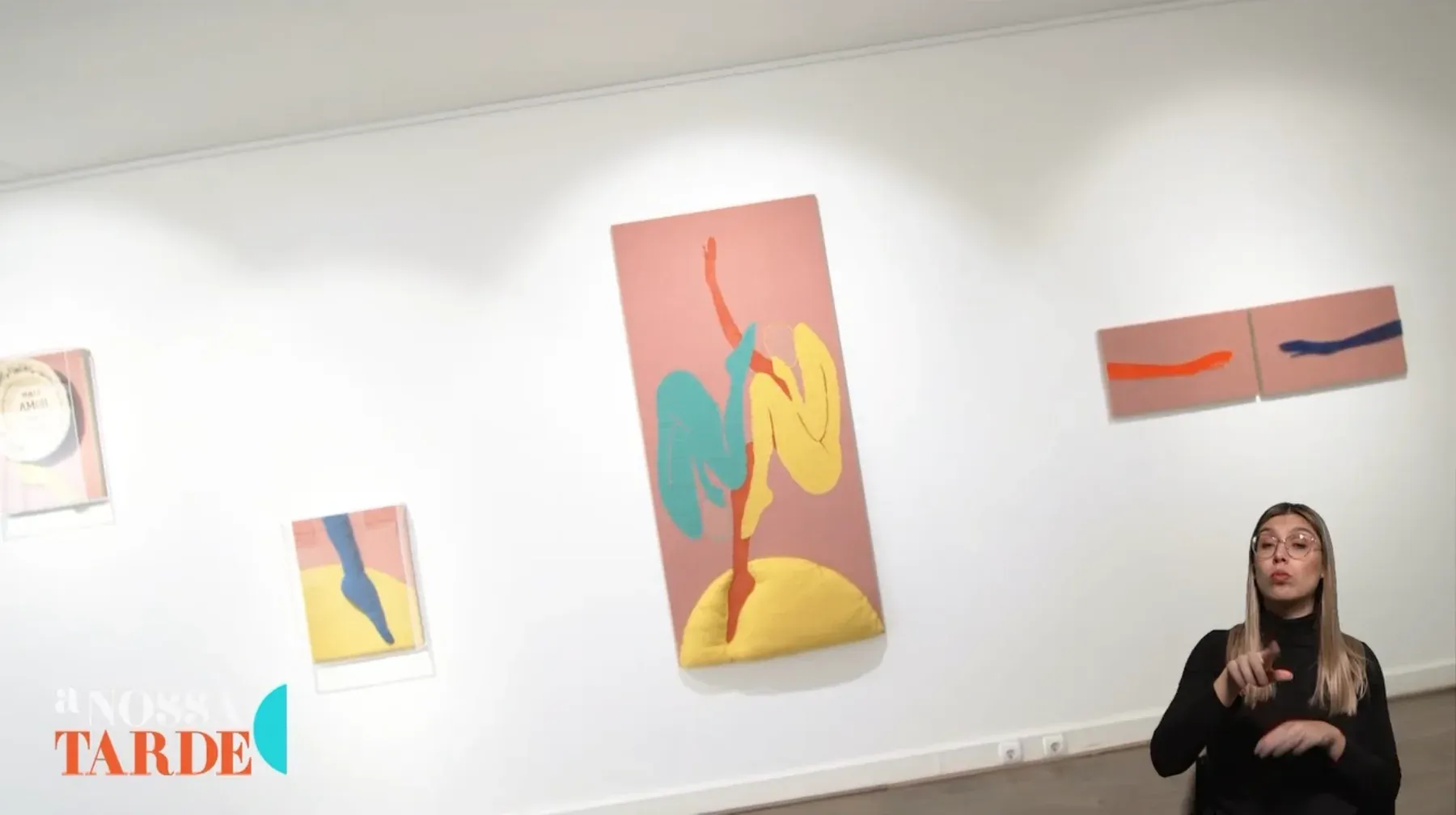 Installation view of works by Susana Cereja shown during the A Nossa Tarde segment.