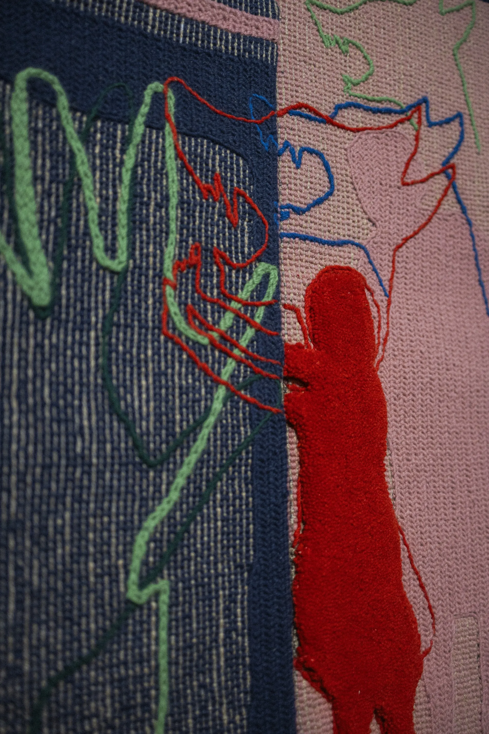 Detail of a textile work presented in ÁGORA