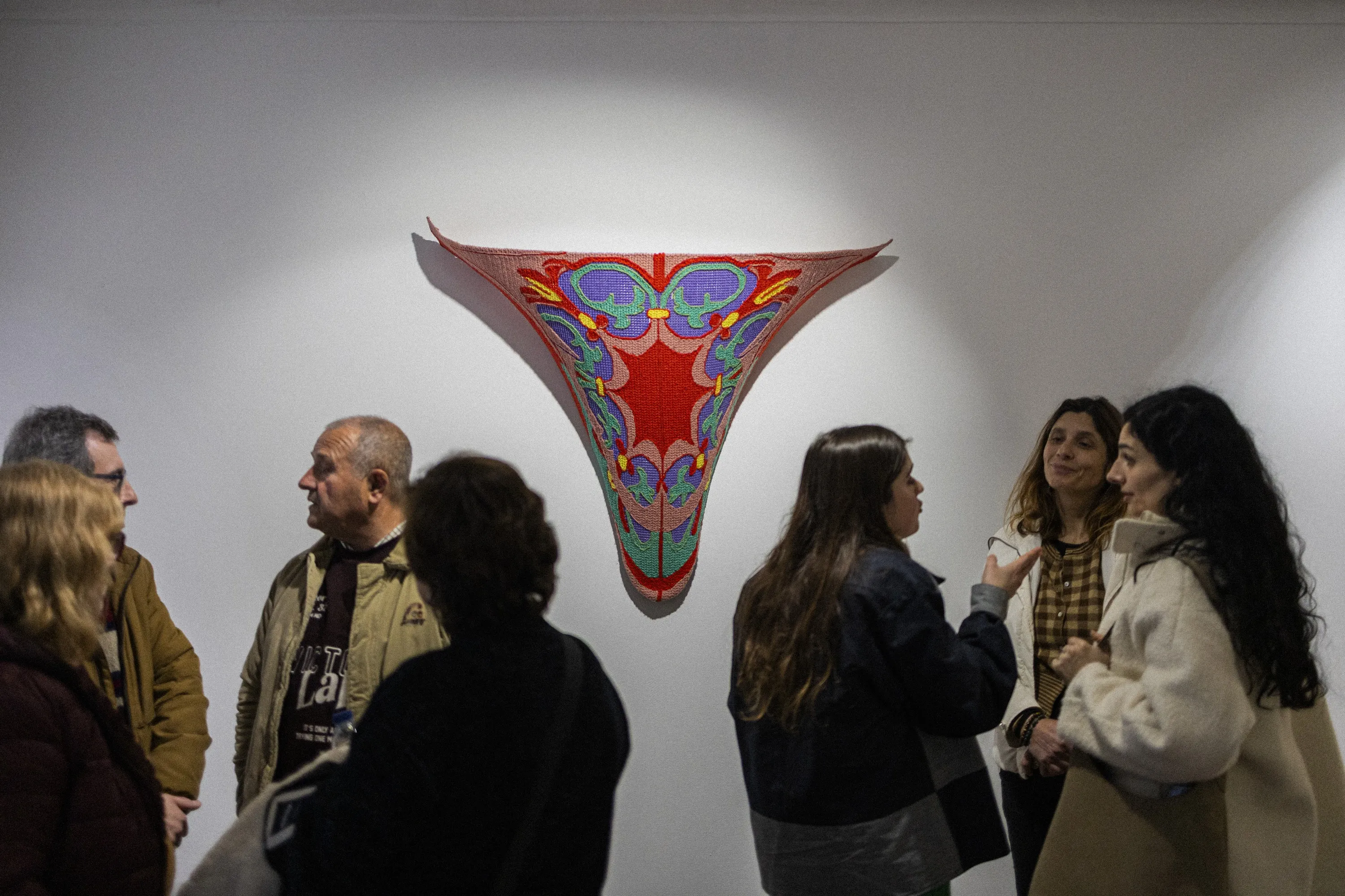 Visitors and textile works during ÁGORA