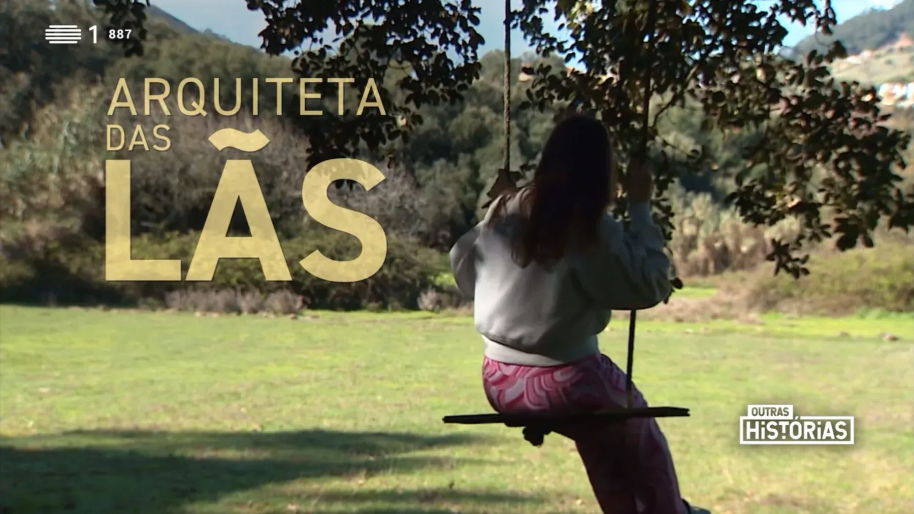 Opening frame of RTP1's Outras Histórias report on Susana Cereja, titled Arquitecta das Lãs.