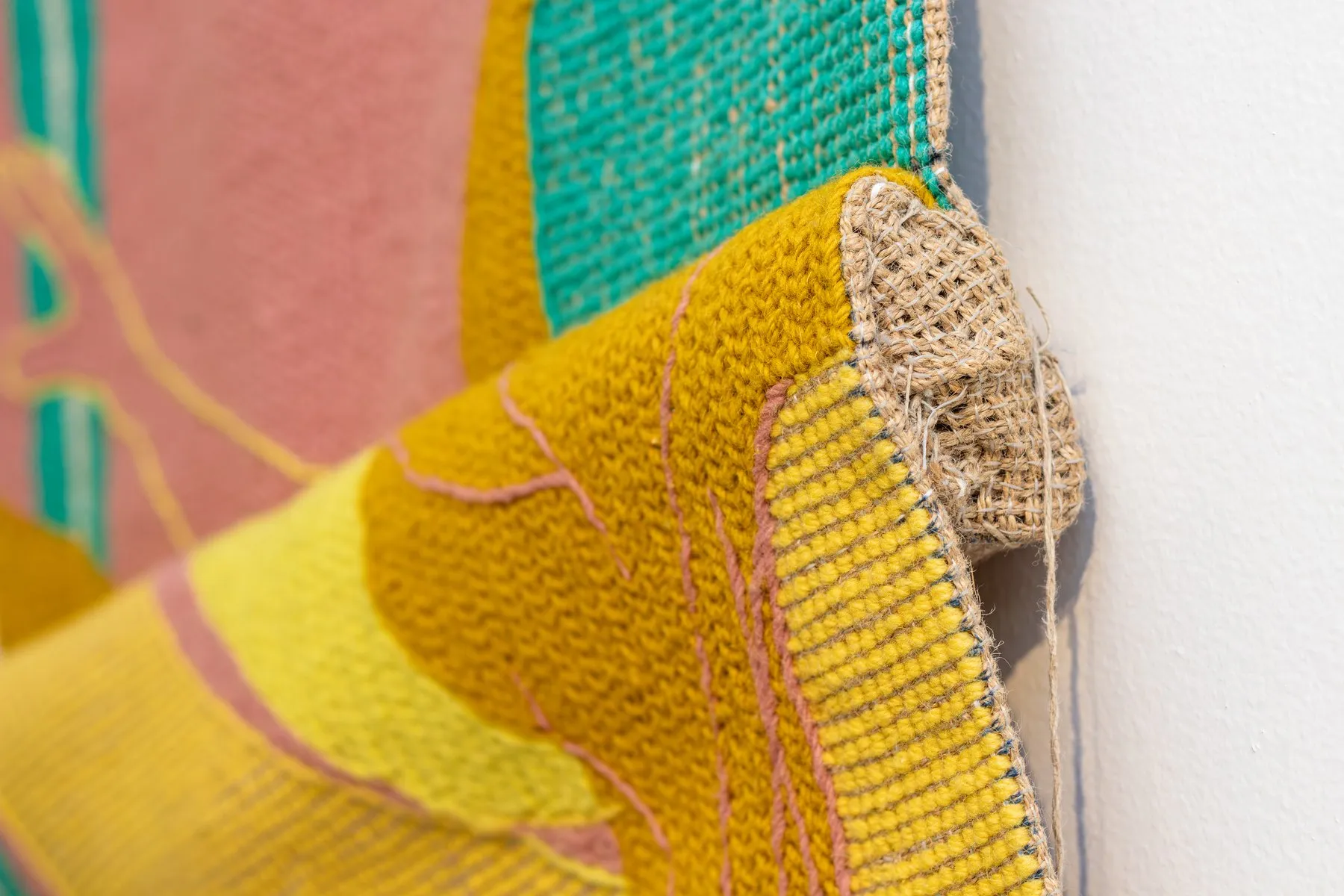 Detail of the folded textile construction of HIDE & SEEK by Susana Cereja
