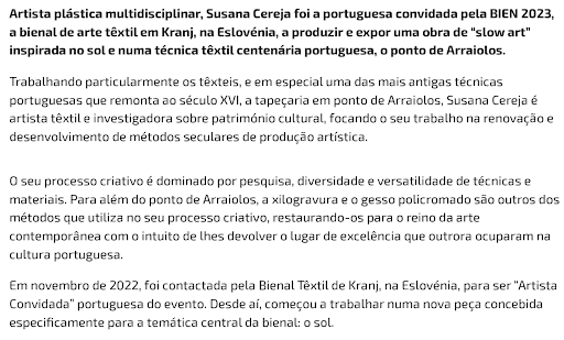 TÉCNICA SECULAR DE ARRAIOLOS EM EXPOSIÇÃO NA ESLOVÉNIA — 1